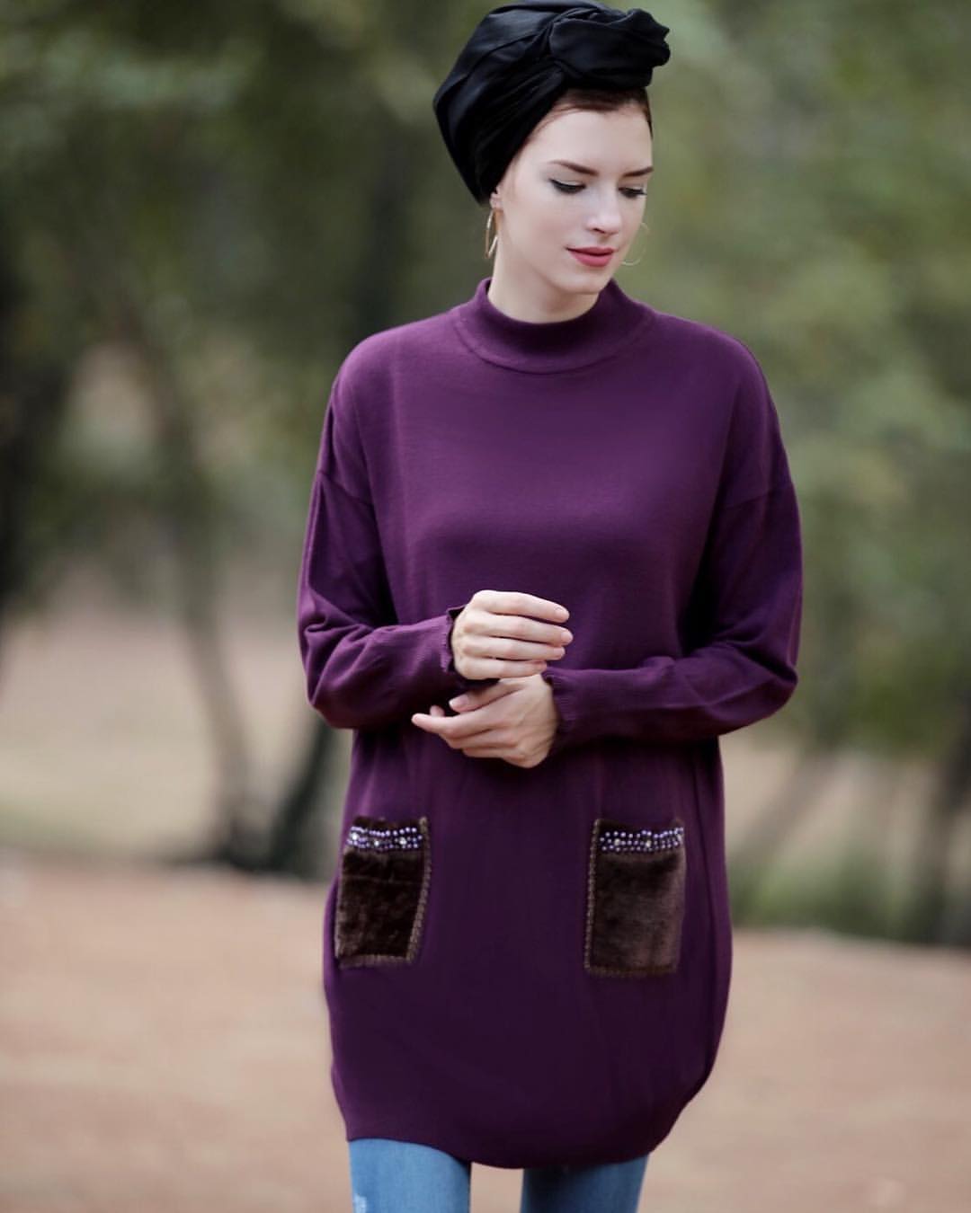 purple tunic sweater